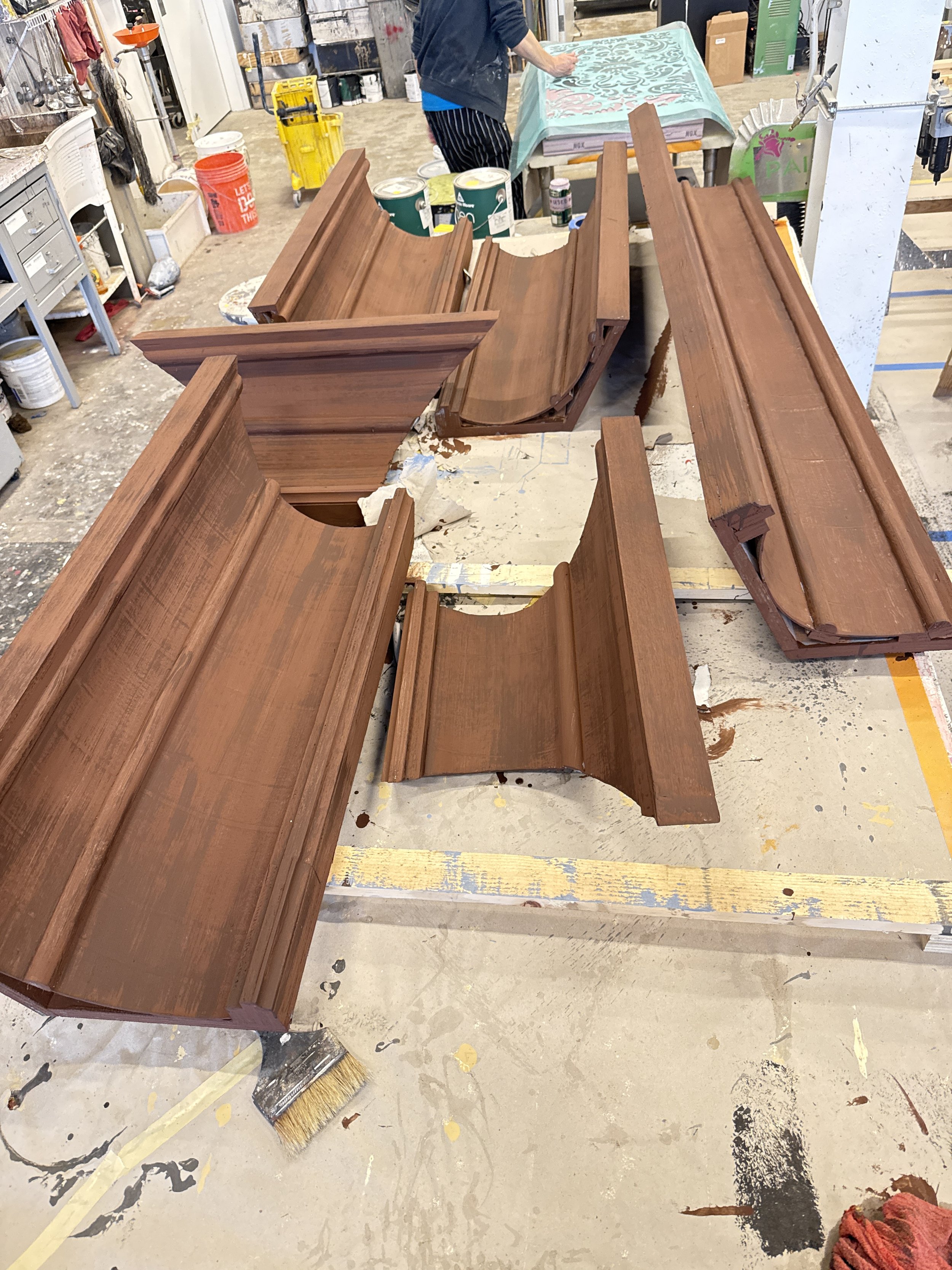 Walnut treatment- crown moulding