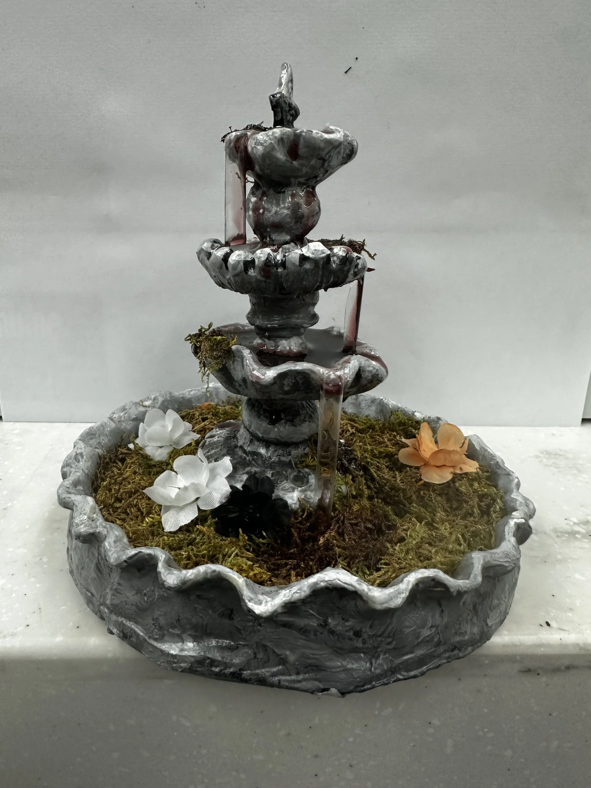 Blood Fountain - Multimedia, Ceramic and Resin by Goldie Snow