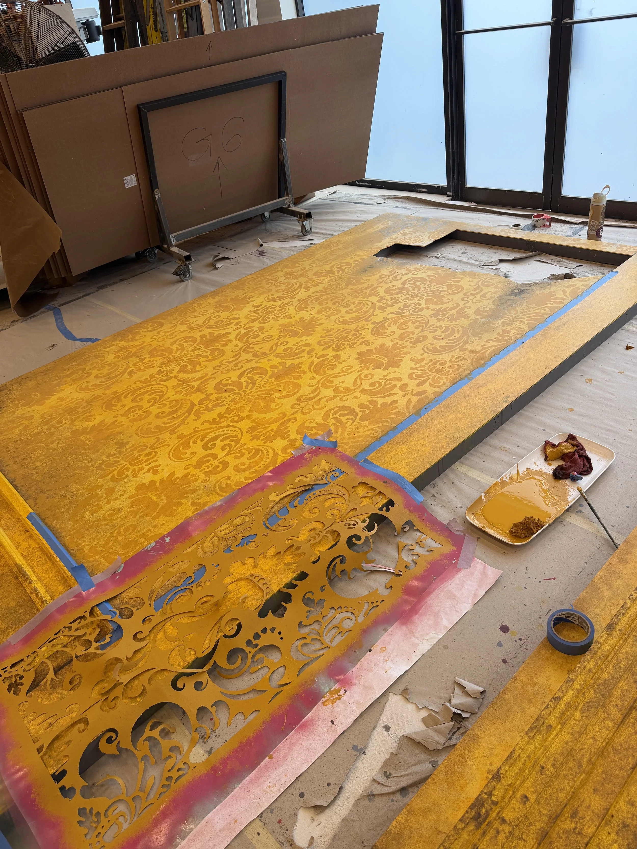 Handmade Stencil and wallpaper process