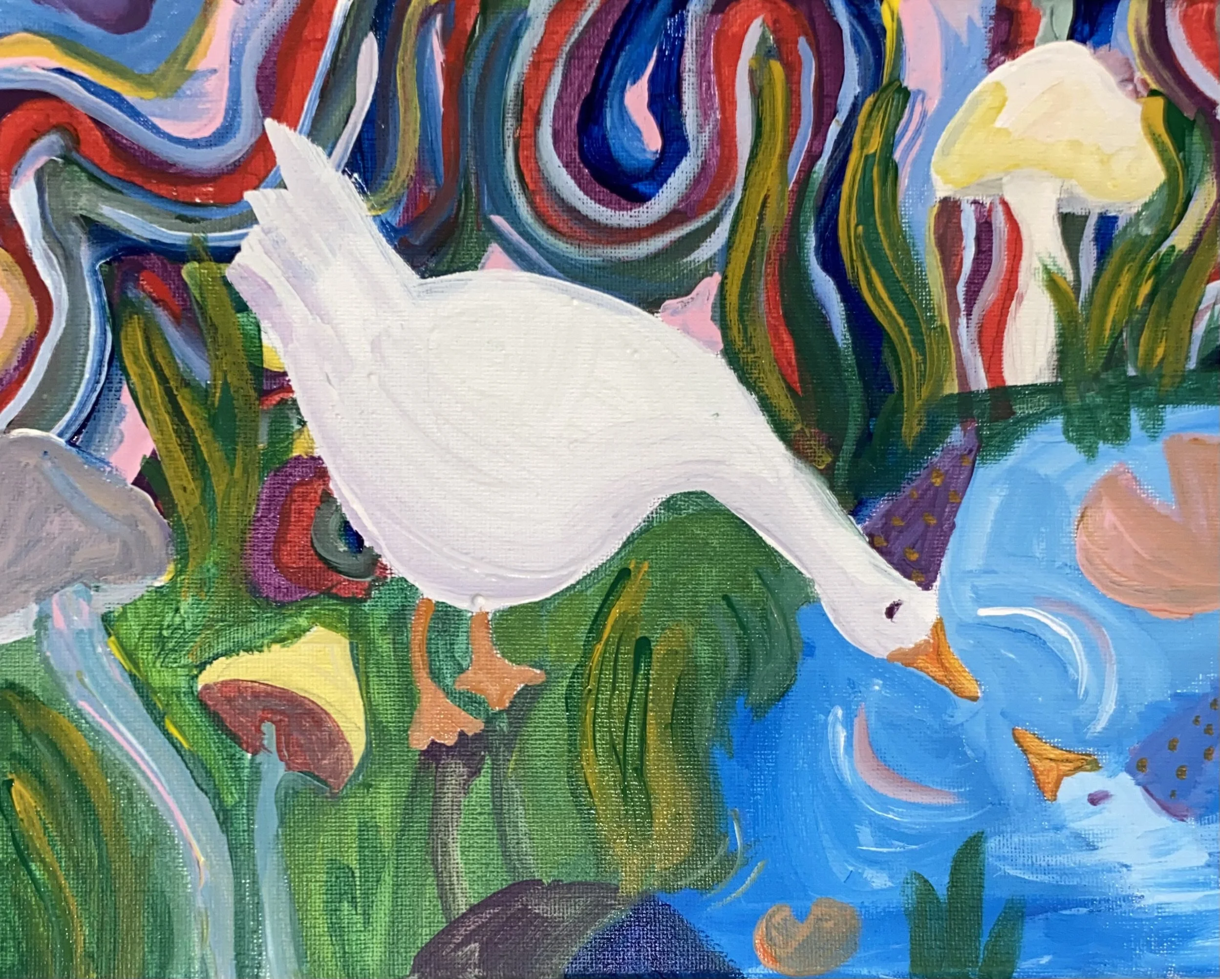 Narcis - Acrylic and Ink on canvas by Goldie Snow