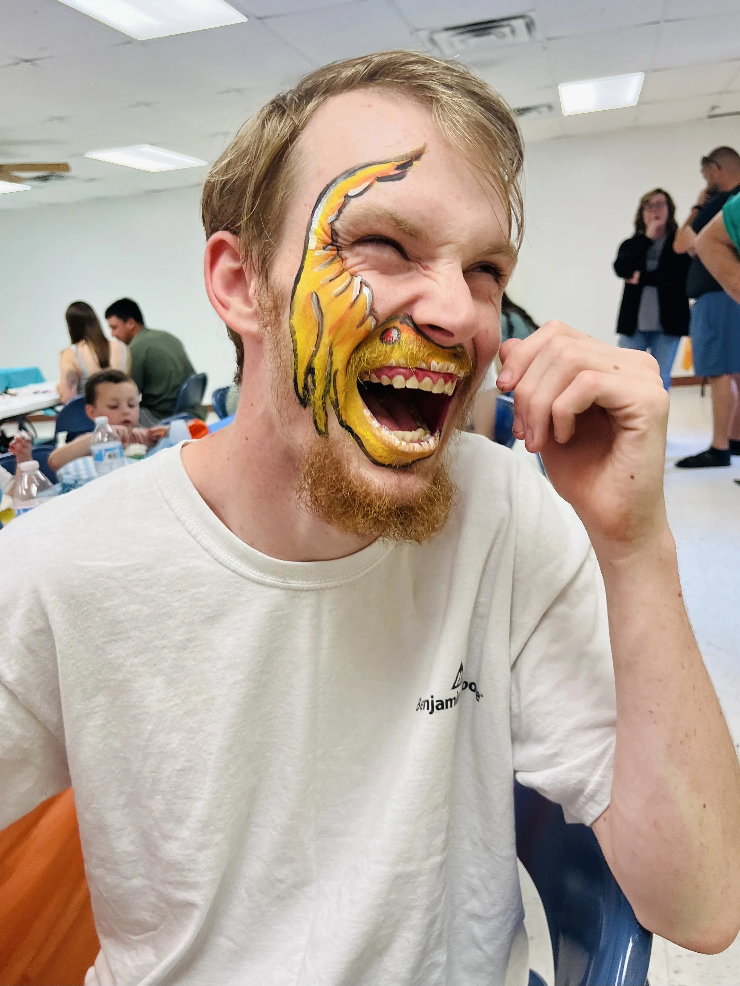 Yellow Rex - Face-painting by Goldie Snow