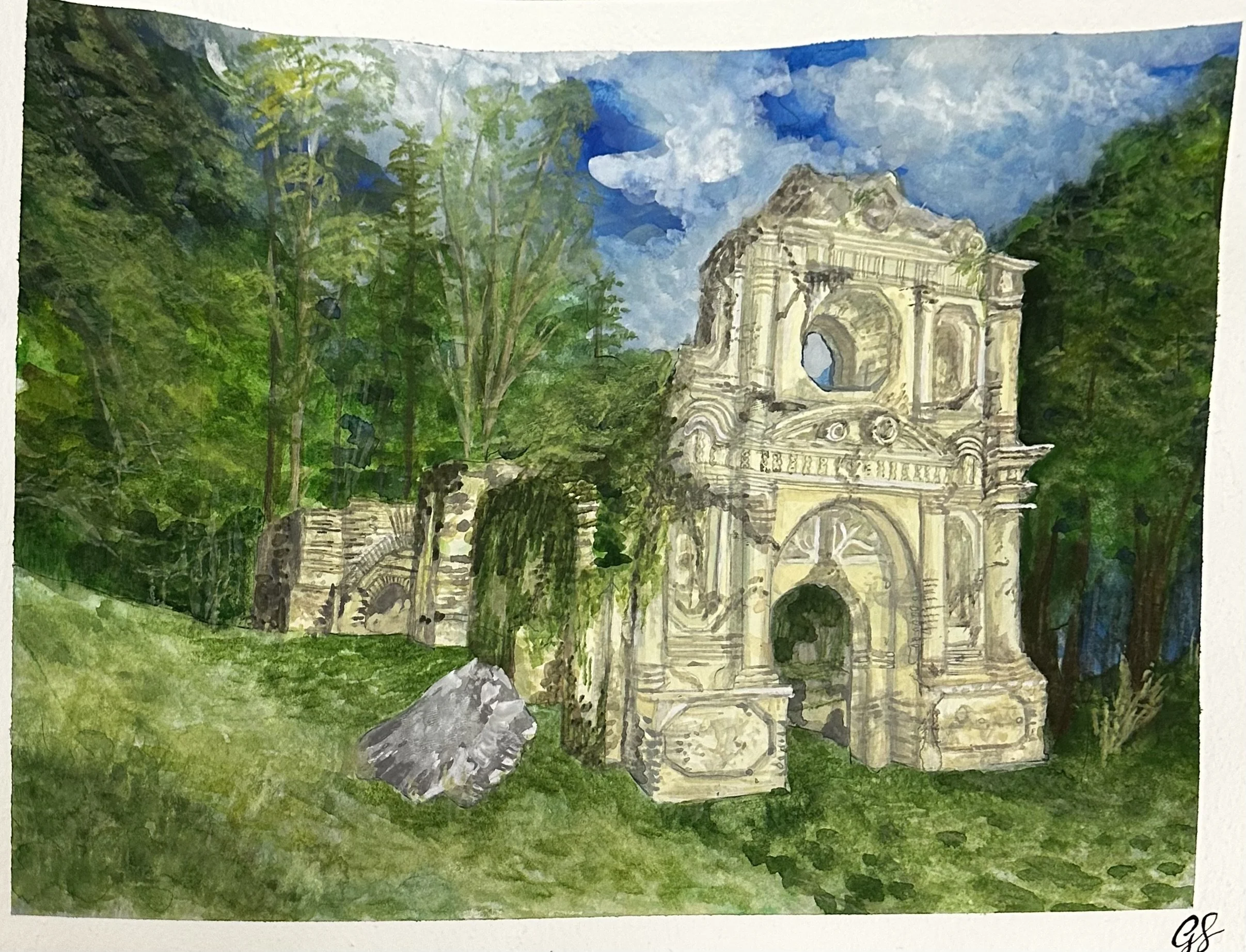 Reclamation - Gouache on illustration board by Goldie Snow