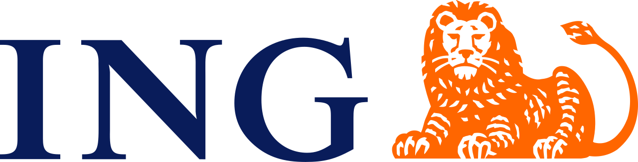 Partial logo with large navy blue letters spelling 'ING' followed by an orange lion illustration.