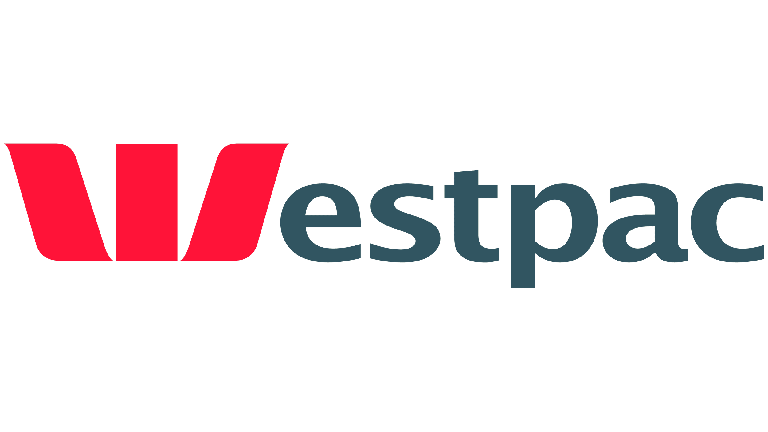 Westpac bank logo with red stylized 'W' and grey 'estpac' text.