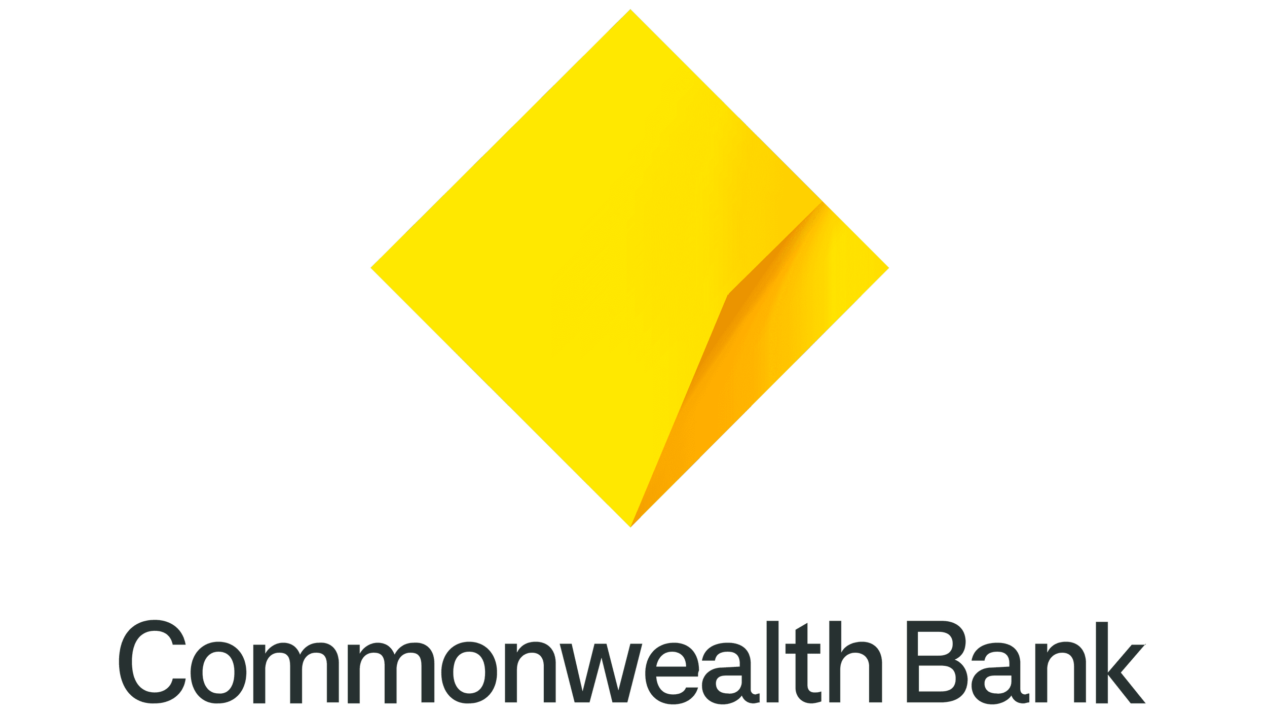The logo of Commonwealth Bank consisting of a yellow diamond shape above the words 'Commonwealth Bank' in dark green text.