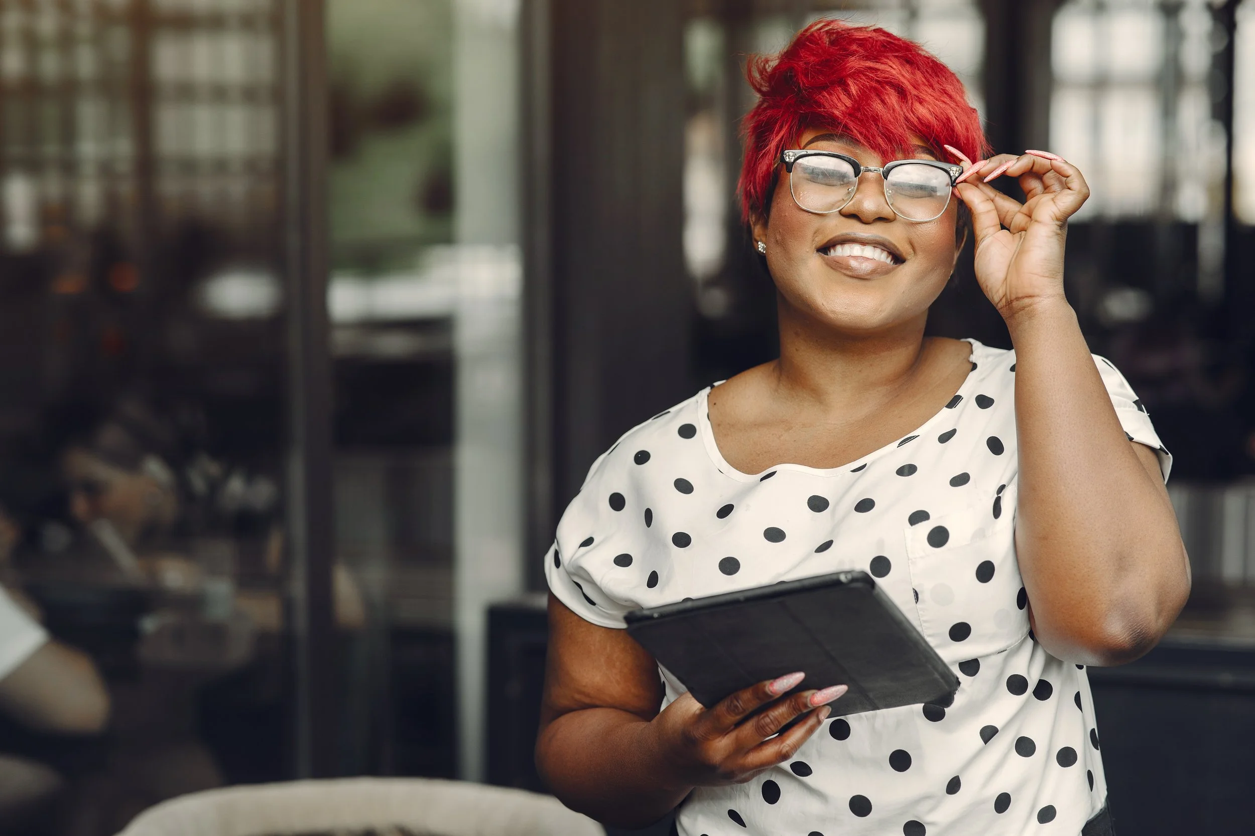 young-african-american-female-working-office-lady-white-blouse