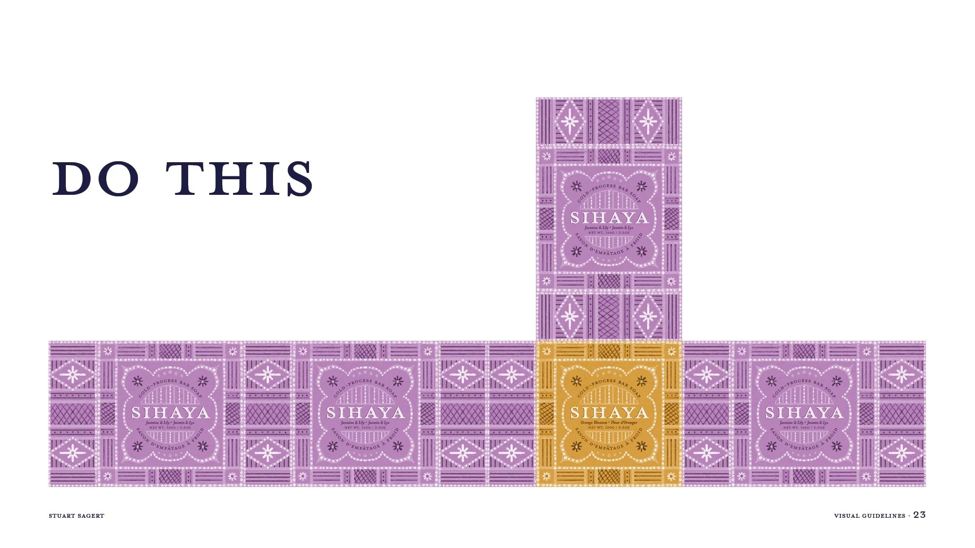 Graphic showing packaged soap products arranged in a cross pattern with the words 'Do This' to the left of them.