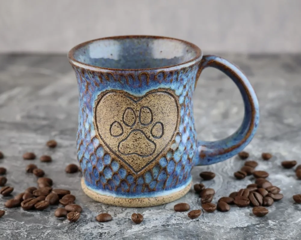 Paw & Heart Mug - Light Blue