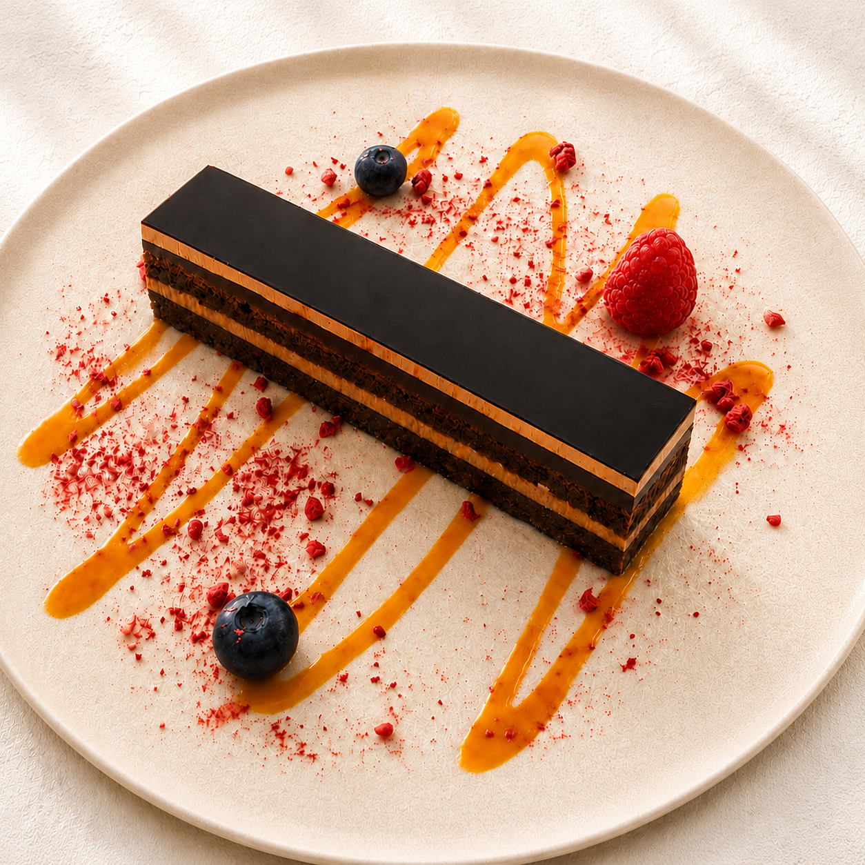 Mallorca, Spain — Chocolate Praline Opera Cake