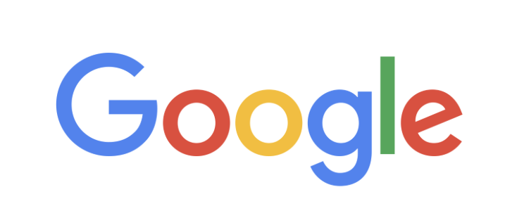 Google logo with colorful letters on a white background.