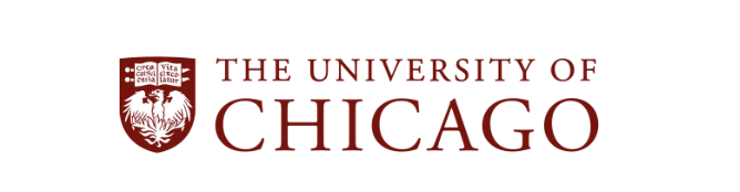 The University of Chicago logo with a red shield and white text.