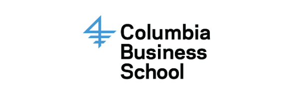 Columbia Business School logo with blue emblem and black text against a white background.