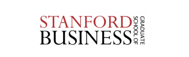 Stanford Graduate School of Business logo with red and black text on a white background.
