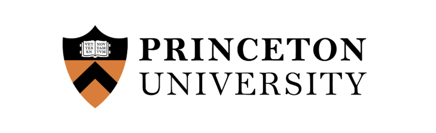 The Princeton University logo, featuring a shield with an open book and the Latin motto, and the university name in black text.