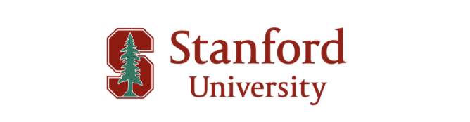 Stanford University logo with a red block S and a green pine tree inside.