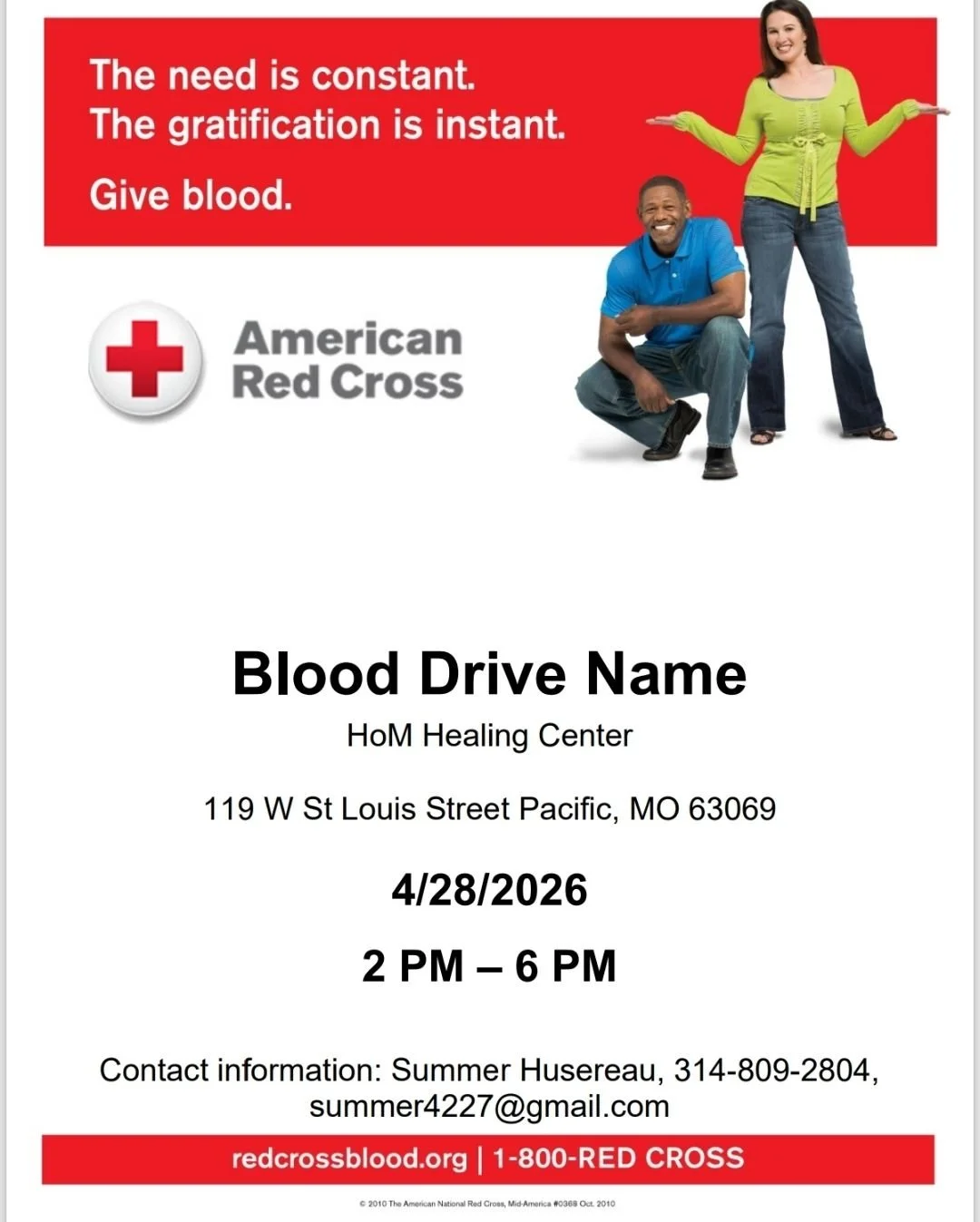 American Red Cross Blood Drive at HōM Healing Center