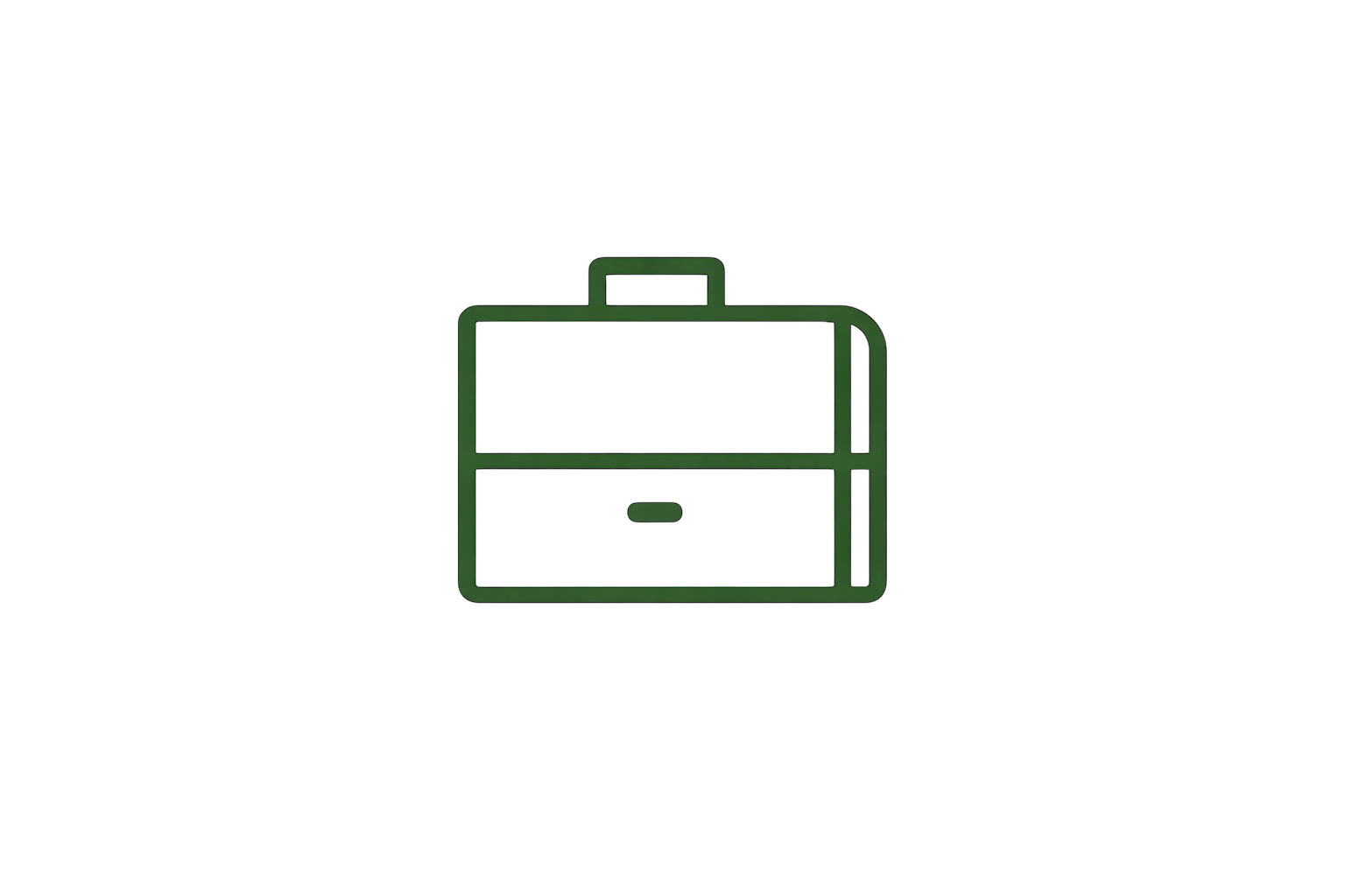 Neon green outline of a filing cabinet on a black background.