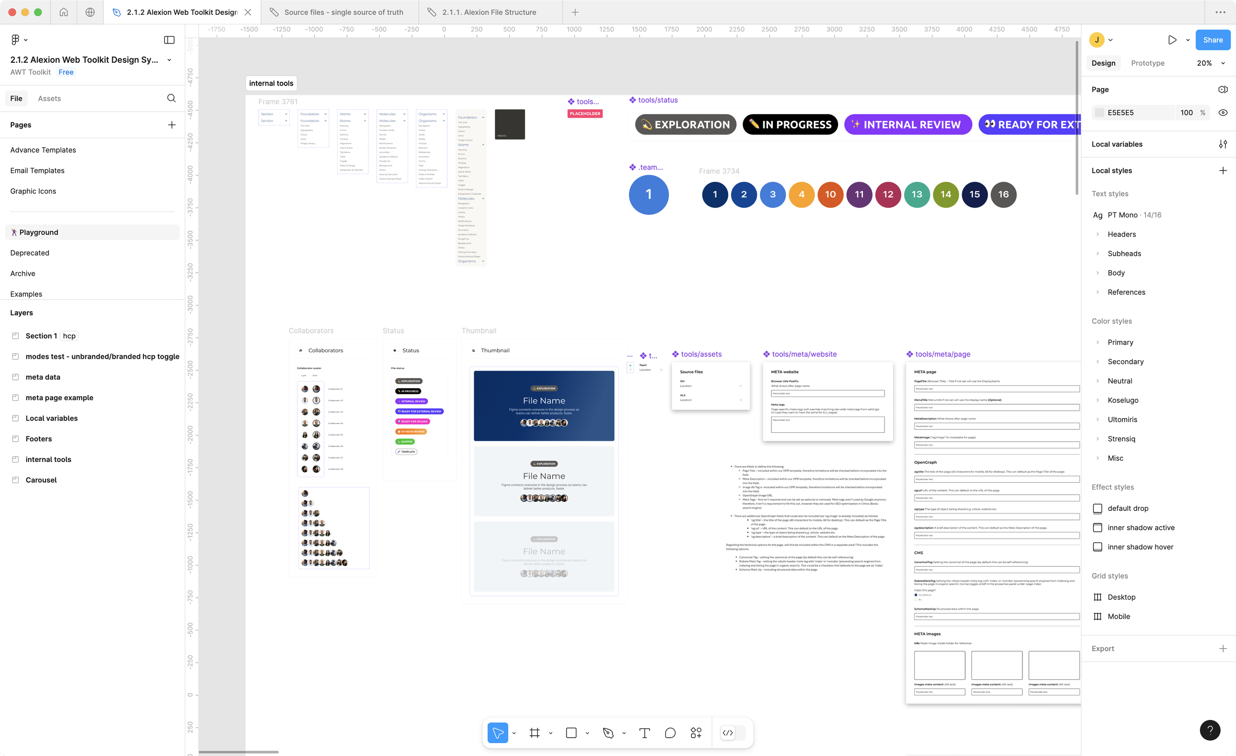  Examples of some of the internal tools that I developed to help track the job status, hold meta data and templated cover slides.   