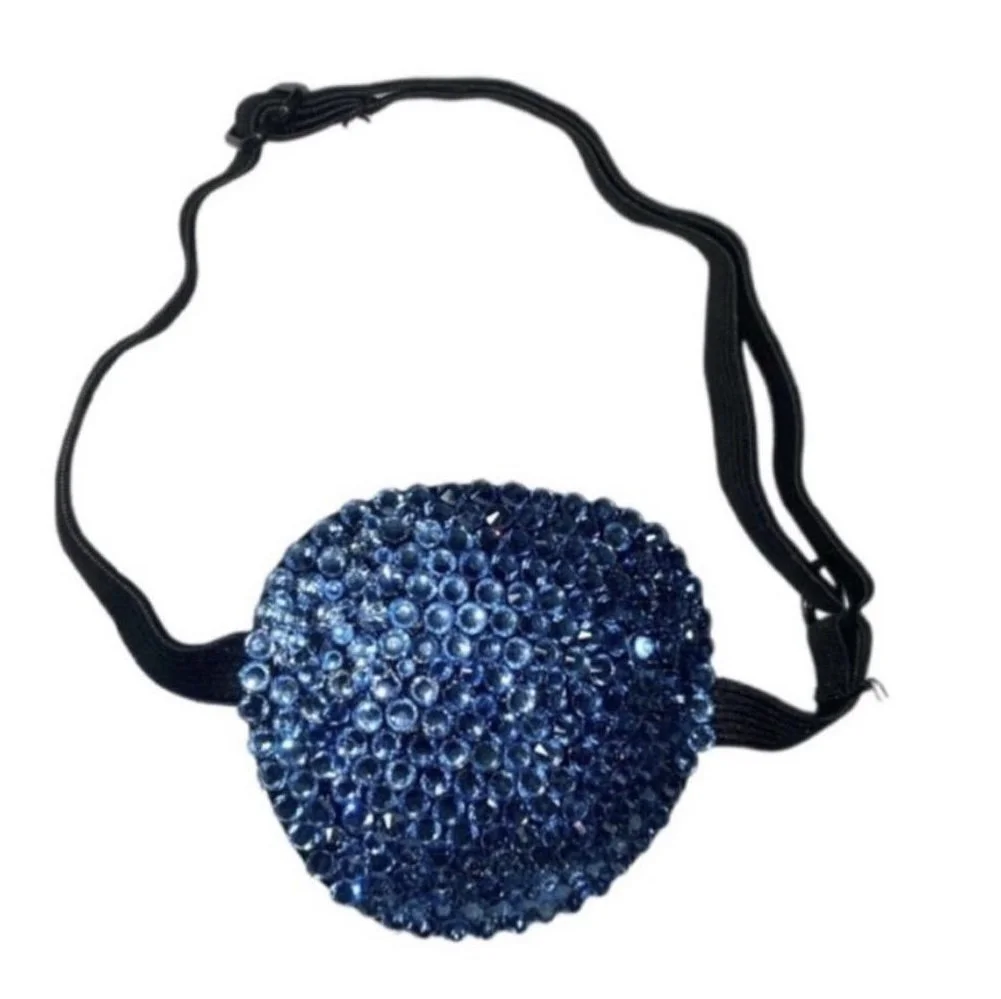 Light Sapphire Blue Crystal Padded Eye Patch
