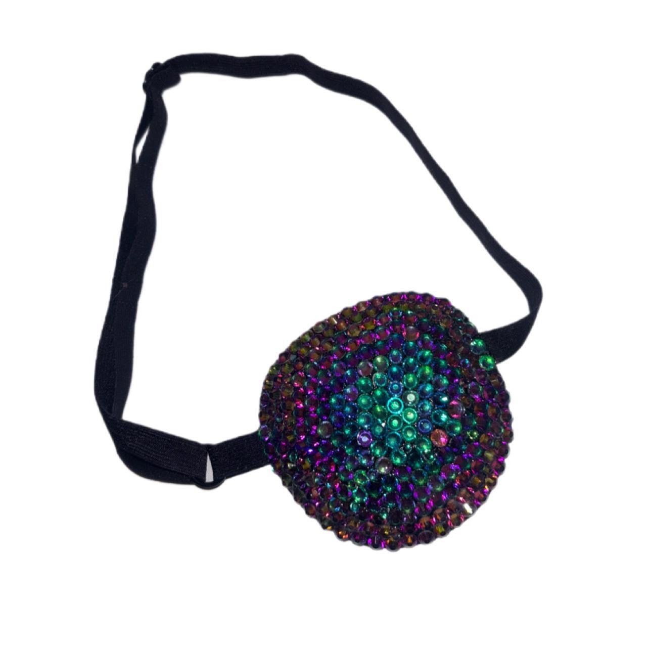 Emerald Green Flame Crystal  Padded Eye Patch