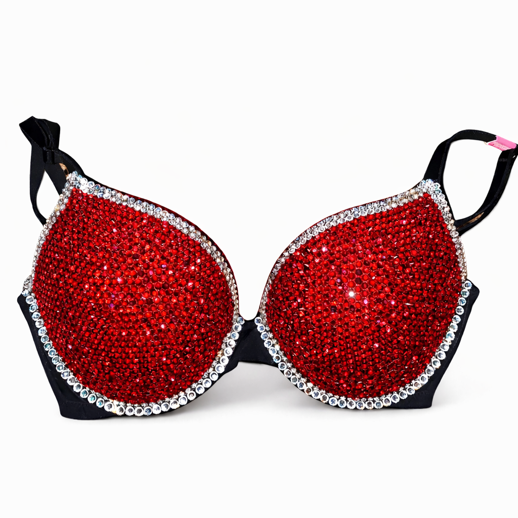 Siam Red & Crystal Bra Top