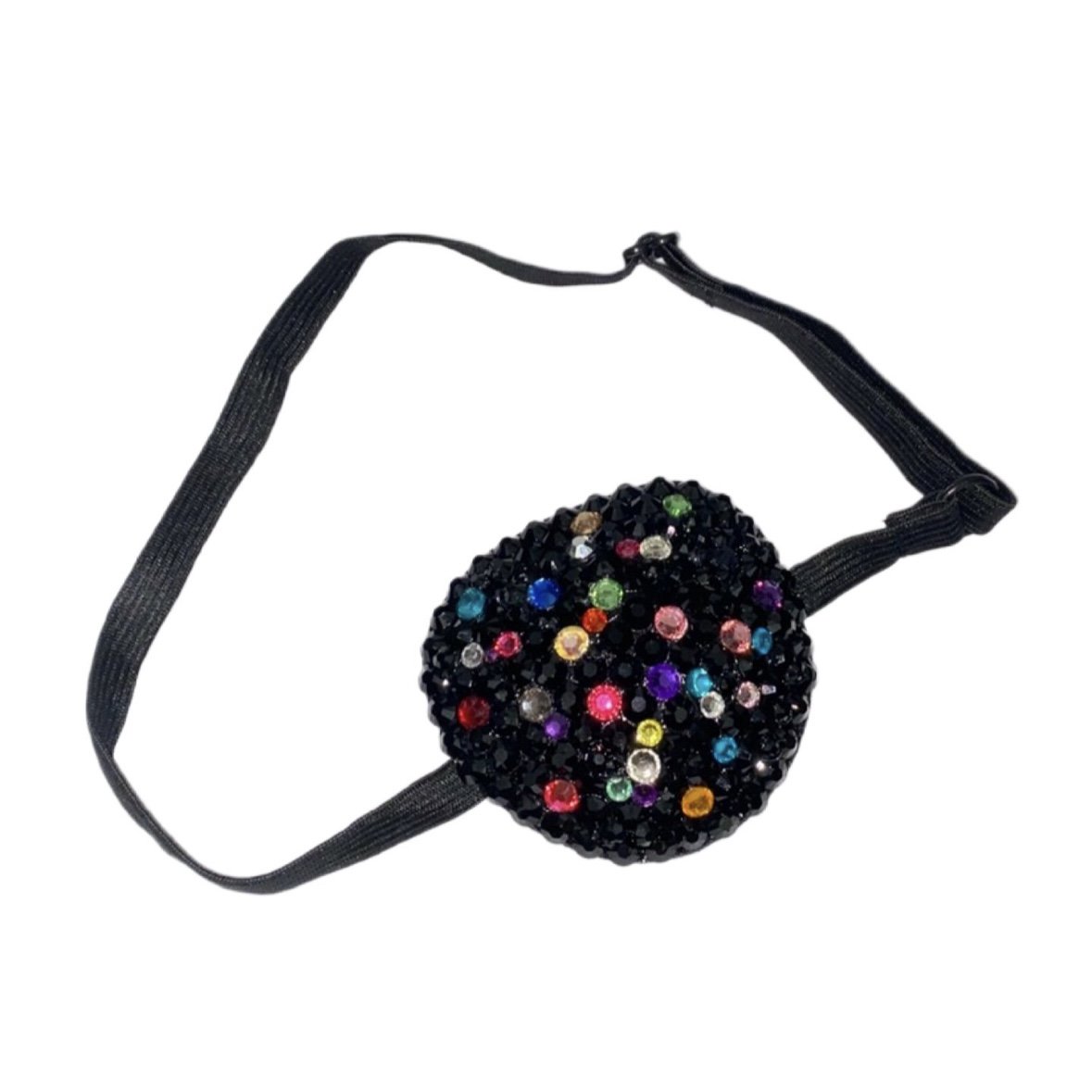 Jet Black & Crystal AB Padded Eye Patch