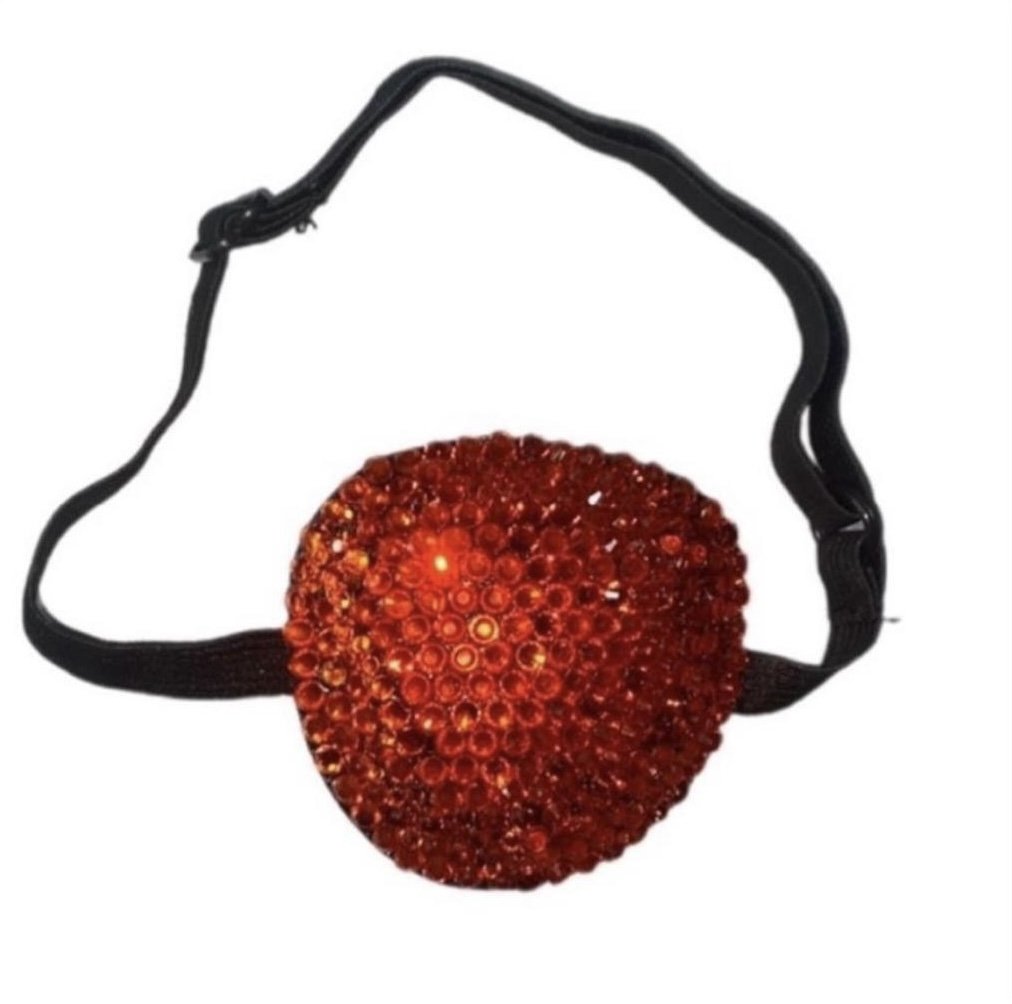 Orange Crystal Diamond Padded Eye Patch