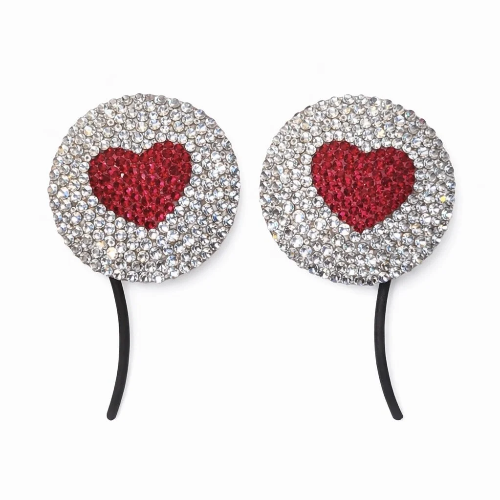 Crystal Diamond & Siam Red Heart Pasties
