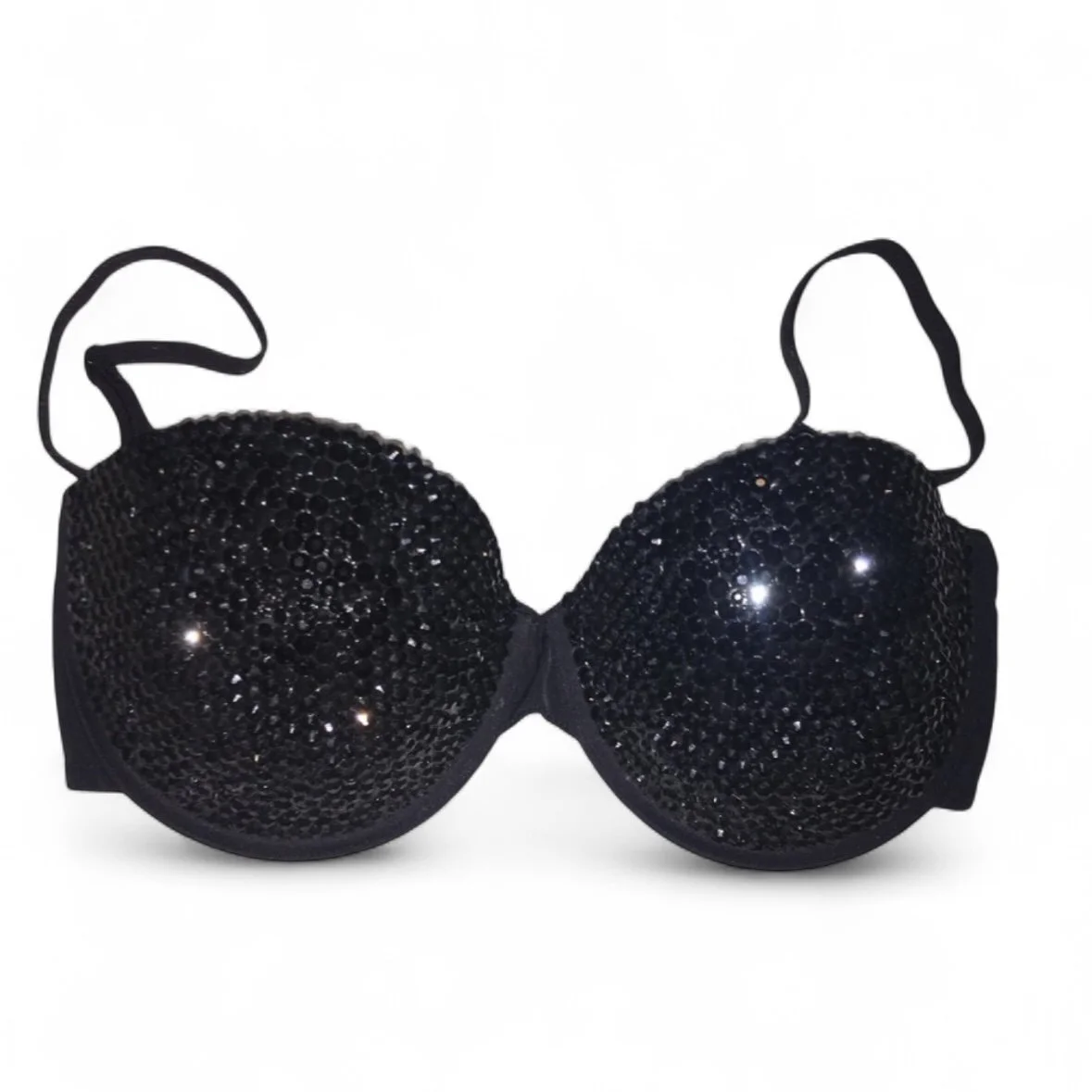Jet Black Crystal Bra Top