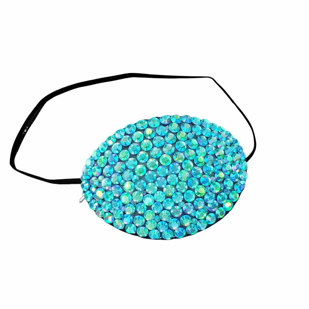 Aquamarine Blue AB Iridescent Crystal Fancy Eye Patch