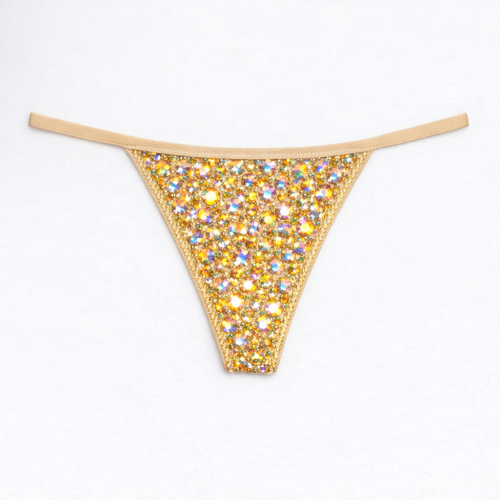 Gold AB Iridescent Crystal Pantie