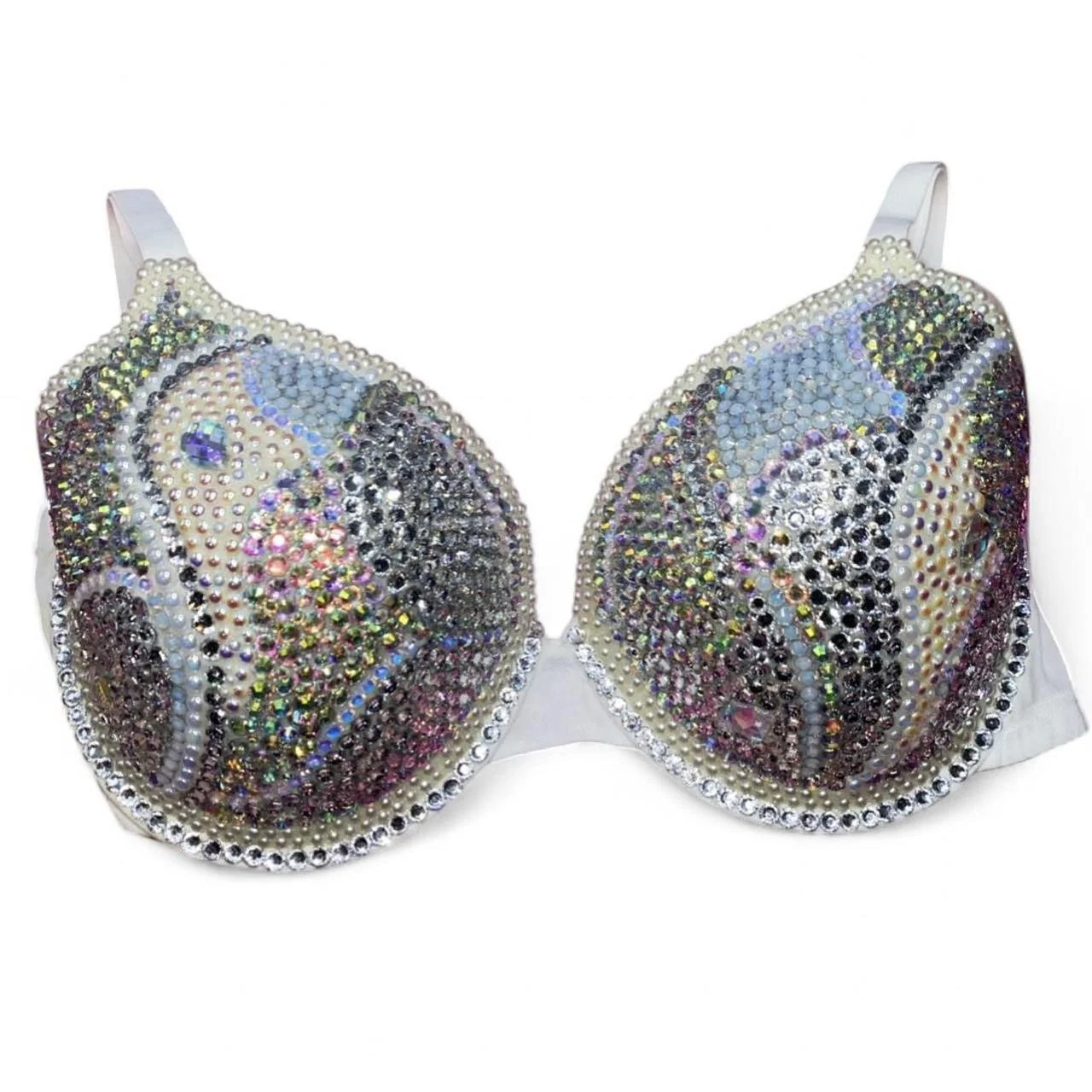 Crystal Diamonds AB & Pearls Bra Top
