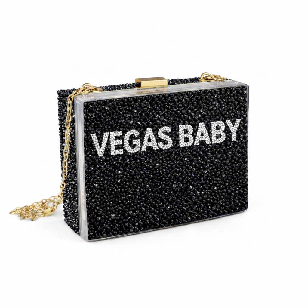 Luxe Crystal Vegas Baby Acrylic Clutch Bag
