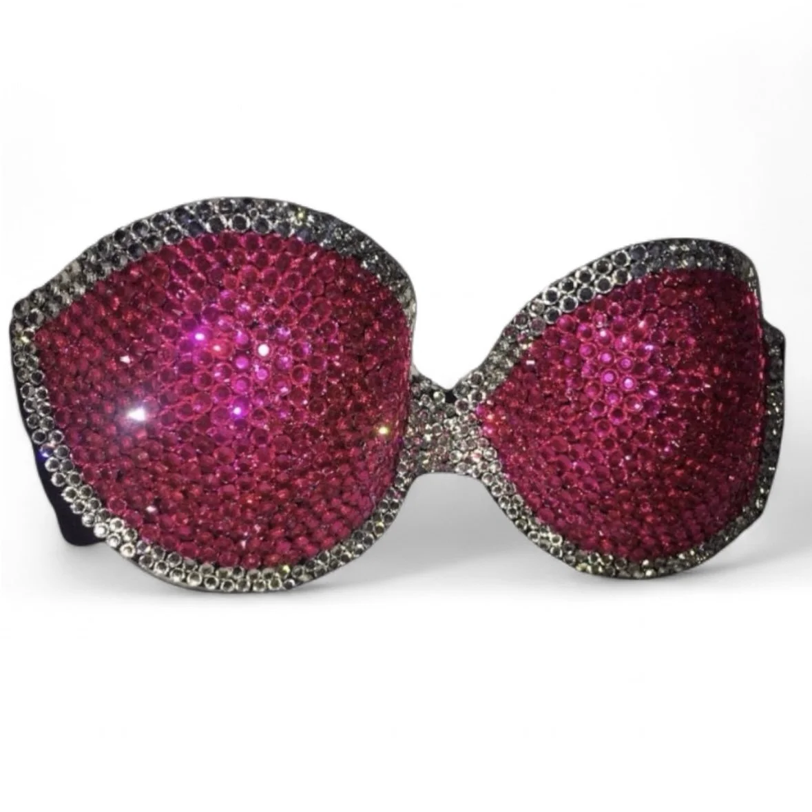 Hot Rose Doll Pink Rhinestone & Crystal Bra Top