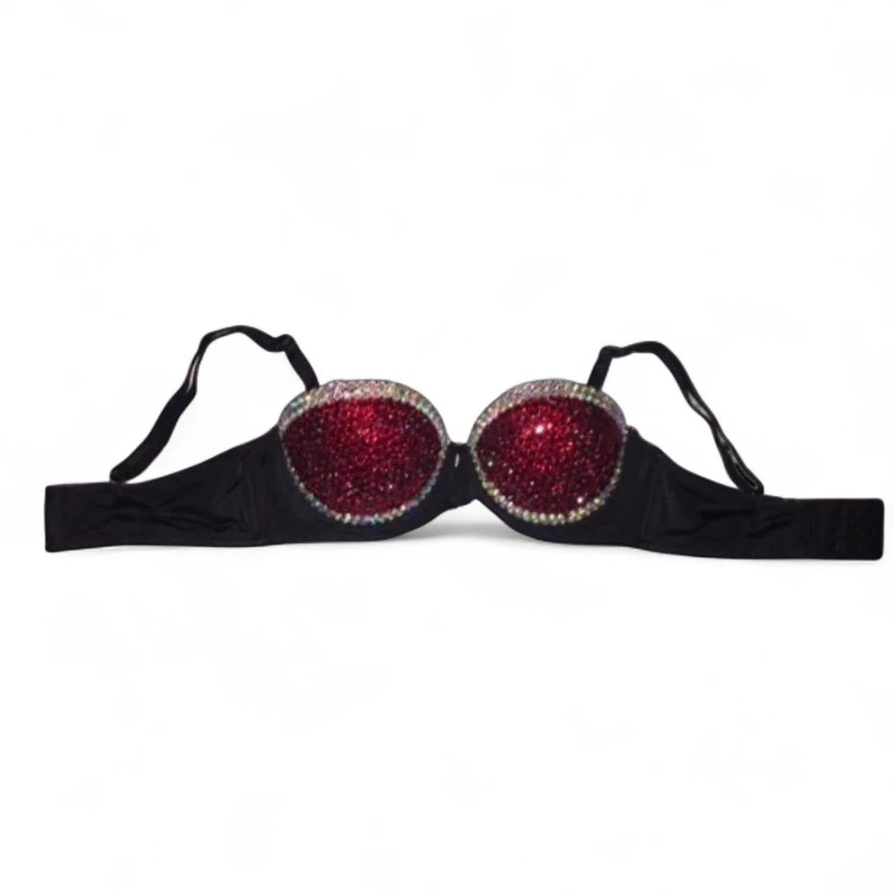 Dark Siam Red & Crystal AB Bra Top