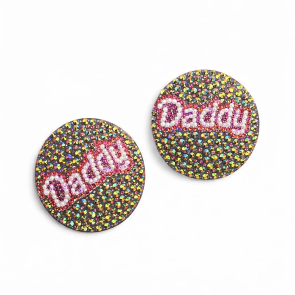 Baby Pink White & AB Iridescent "Daddy" Crystal Pasties (Copy)