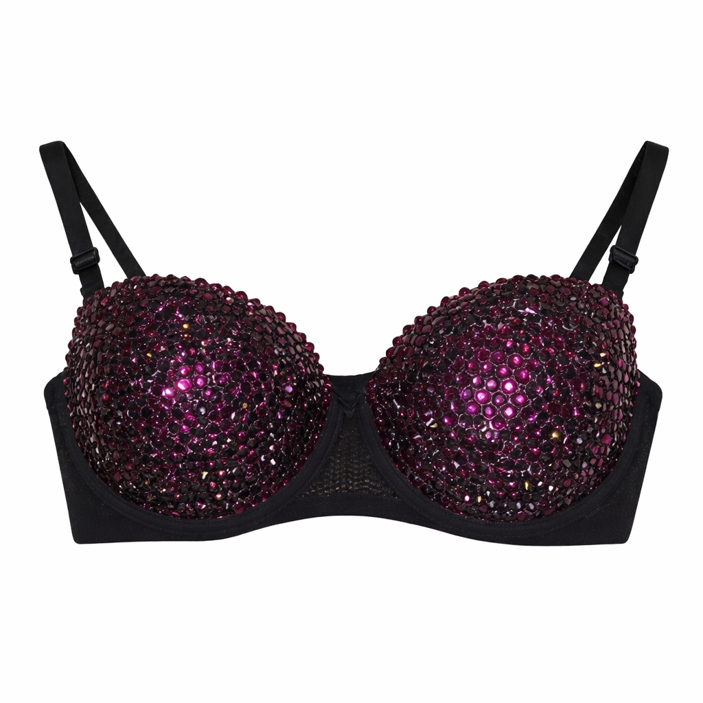 Amethyst Purple Crystals Bra Top