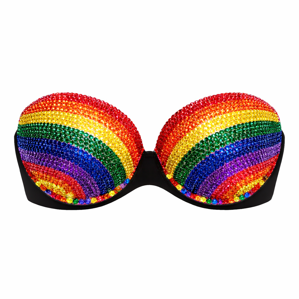 Classic Rainbow Design Crystal Bra Top