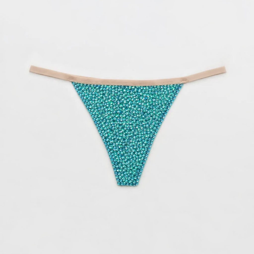 Aquamarine Blue AB Iridescent Crystal Pantie
