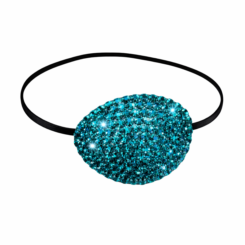 Teal Blue Zircon Crystal Fancy Eye Patch