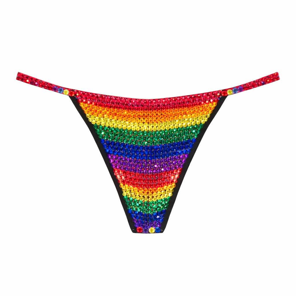 Rainbow Stripe Crystal Pantie