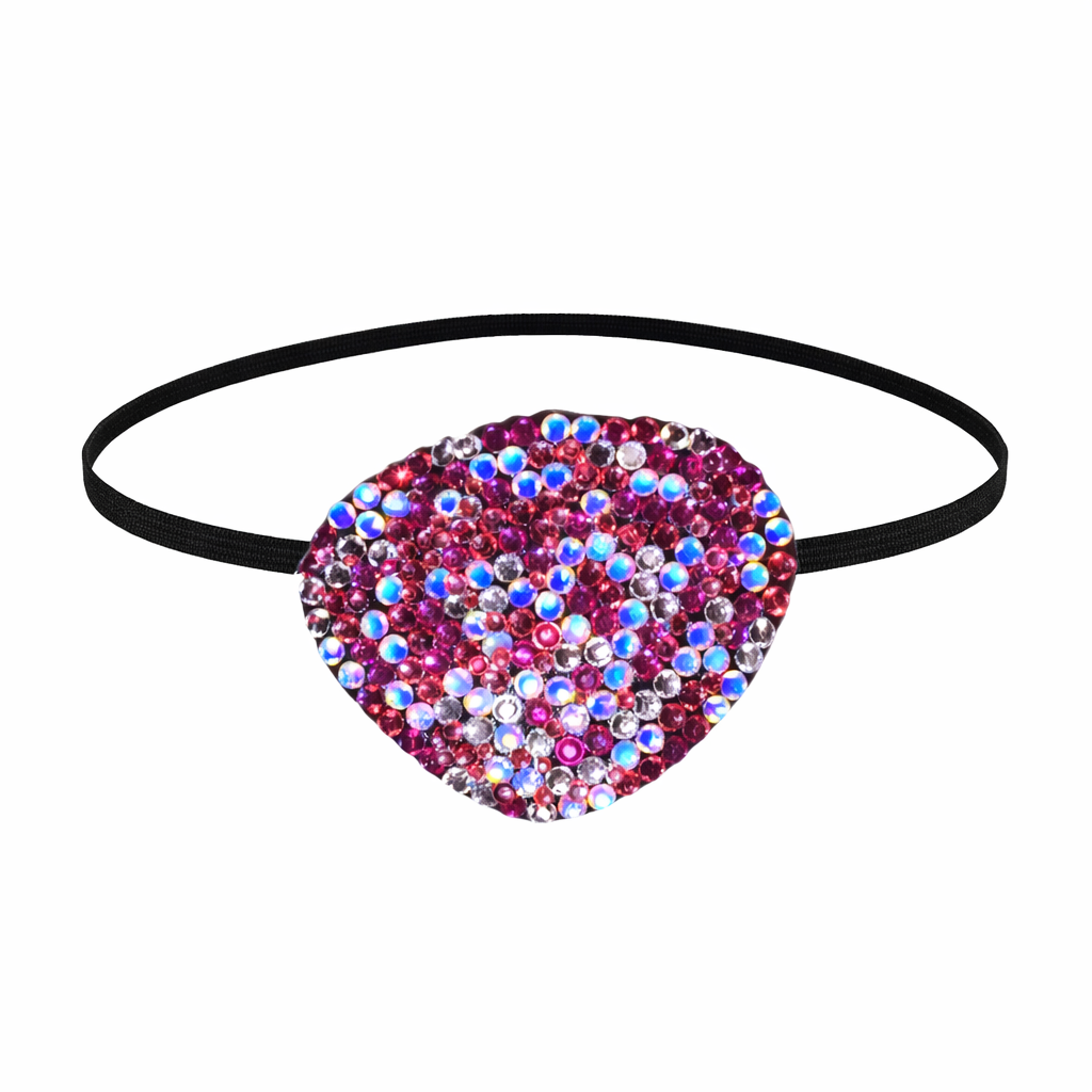 Hot Pink Light Pink AB & Crystal Mix Fancy Eye Patch