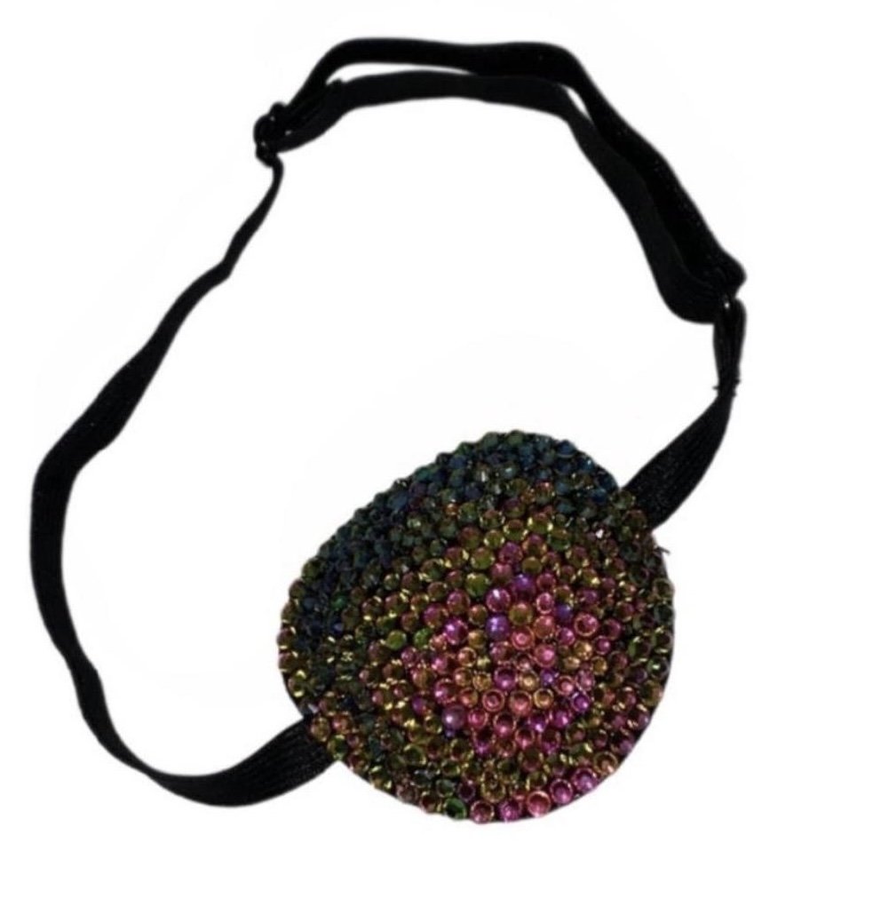 Ombre Rainbow Crystal Padded Eye Patch