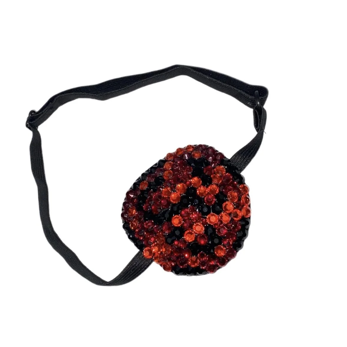 Siam Red & Jet Black Crystal Padded Eye Patch