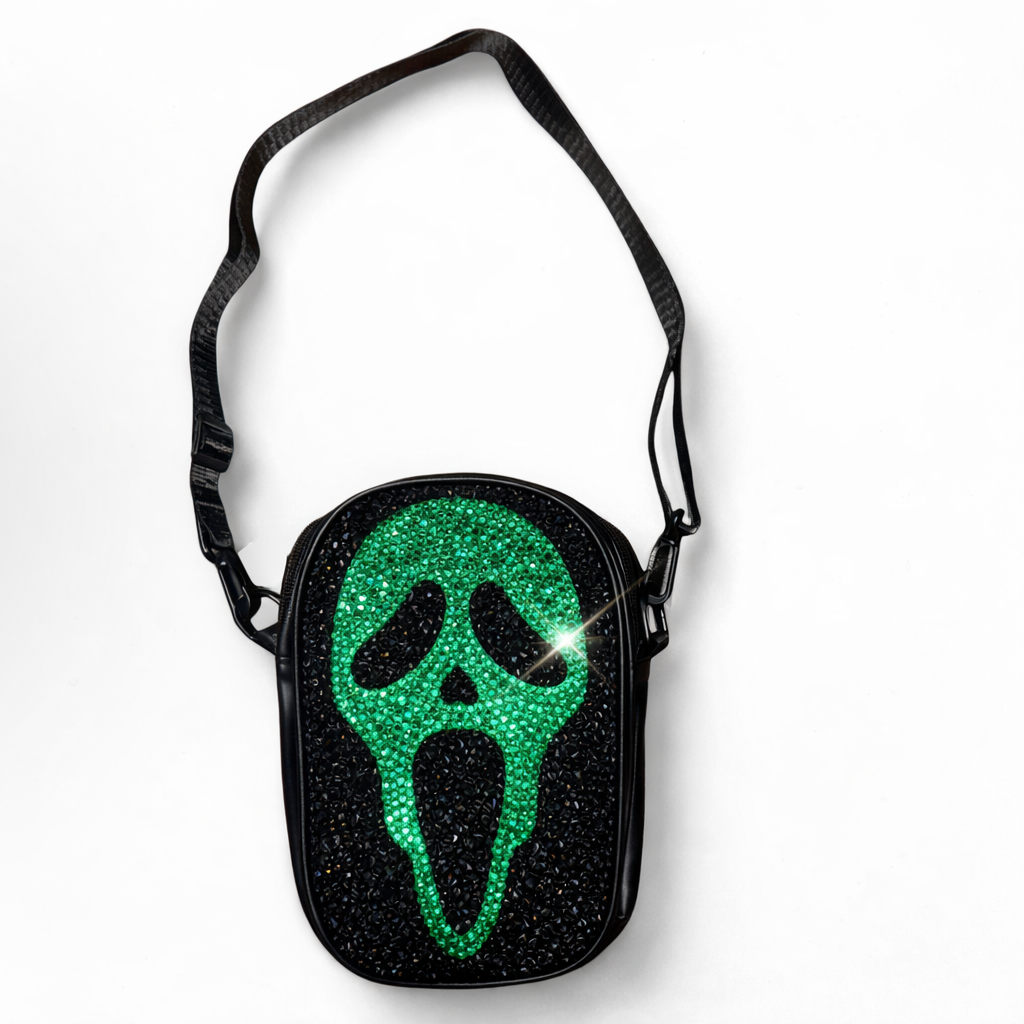 Ghost Face Scream Emerald Green Extra Luxe Crystal Crossbody Bag