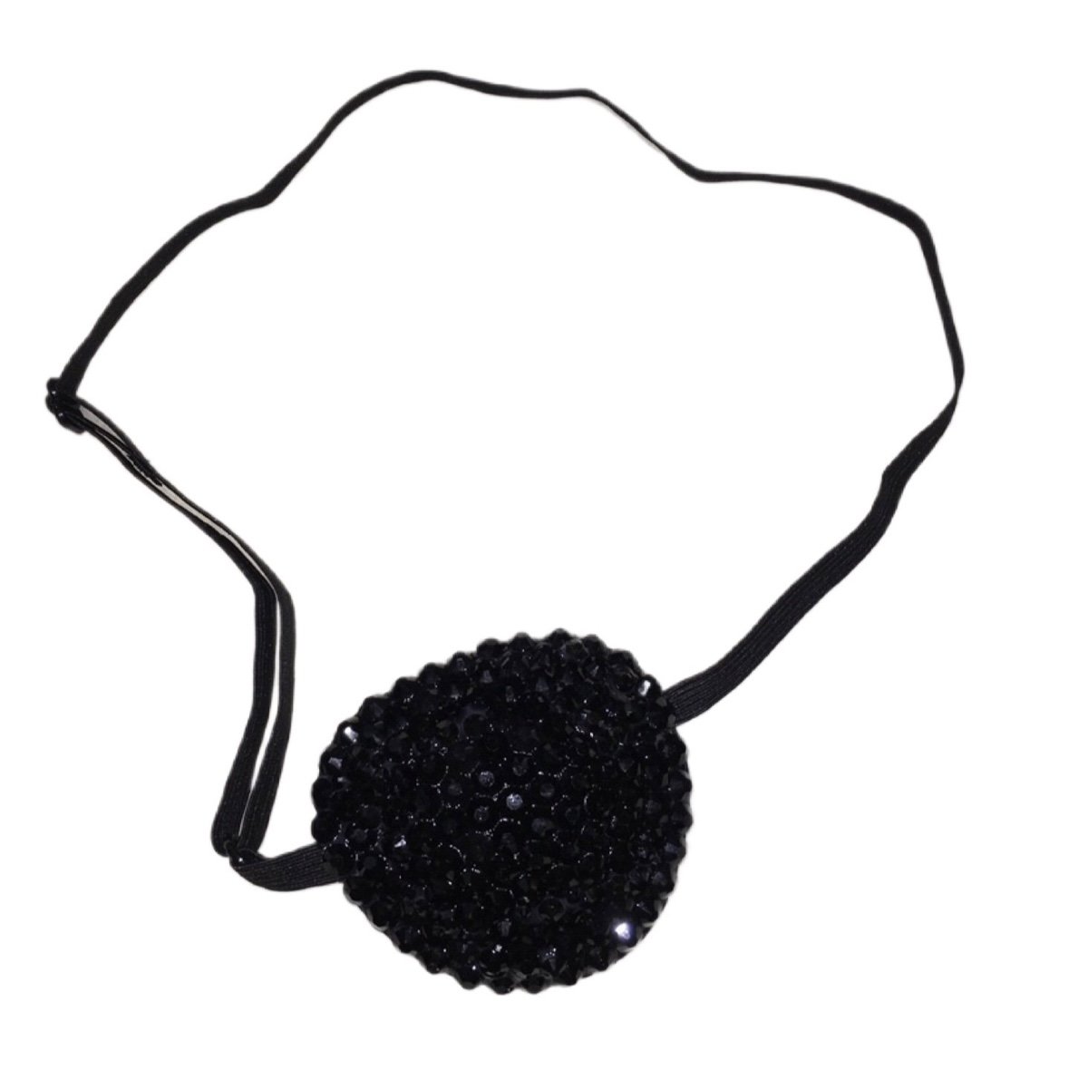 Jet Black Crystal  Padded Eye Patch
