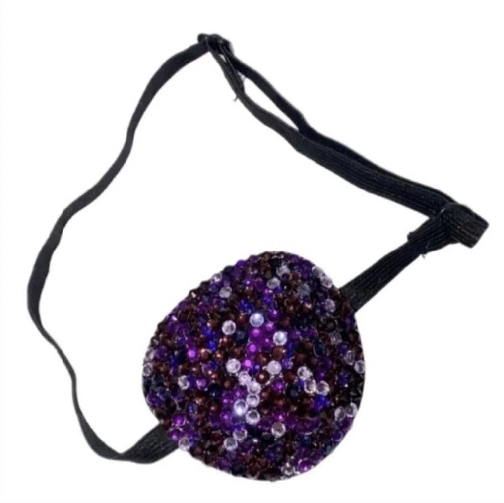 Cadbury Purple Amethyst & Lilac Crystal Diamond Padded Eye Patch