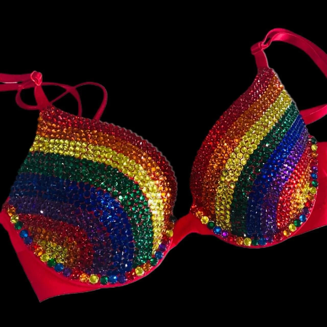 Classic Rainbow Design Crystal Bra Top