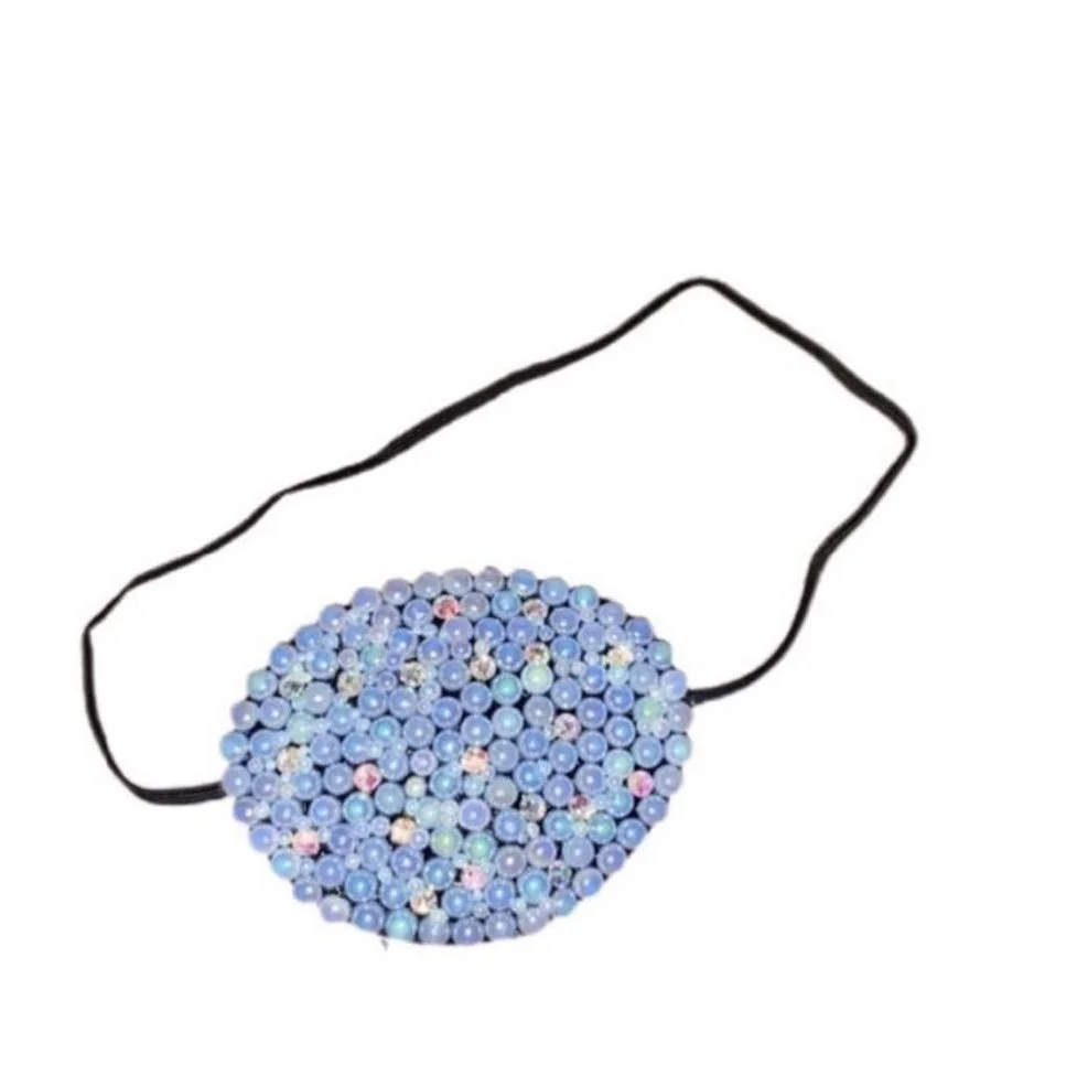 Iridescent AB Pearls & Crystal Fancy Eye Patch