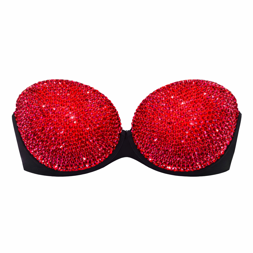 Classic Siam Red Crystal Bra Top